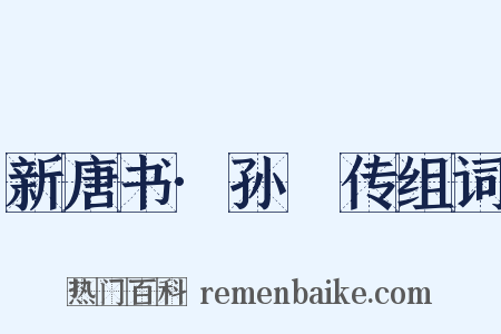 新唐书·孙佺传组词是什么意思的图片